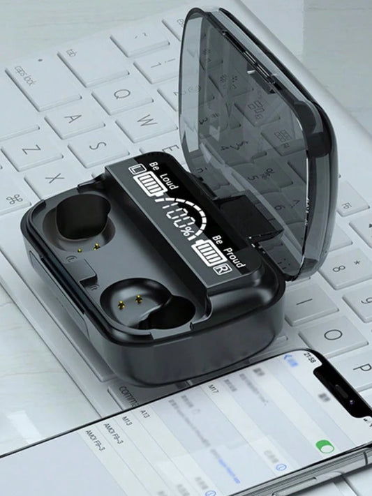 In-Ear Digital Display Wireless Headphones, Long Life Touch Wireless Headphones, Magnetic Sensor Storage Pod, Heavy Bass