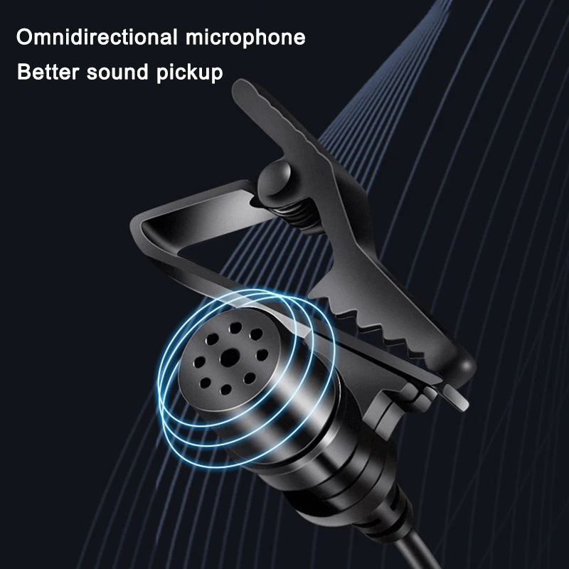 Lapel Microphones Type C Microphone Clip Portable Microphone Condenser Clip-on Lapel Mic 1.5m Wired Mini Audio Mic for Phone