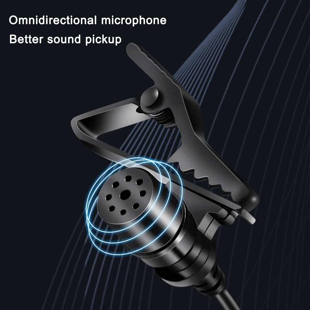 Lapel Microphones Type C Microphone Clip Portable Microphone Condenser Clip-on Lapel Mic 1.5m Wired Mini Audio Mic for Phone